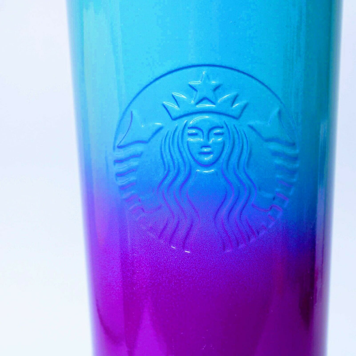 Starbucks 2021 Metallic Blue and Purple Ombre Tumbler Travel Cold Cup –  Blueberry Cat