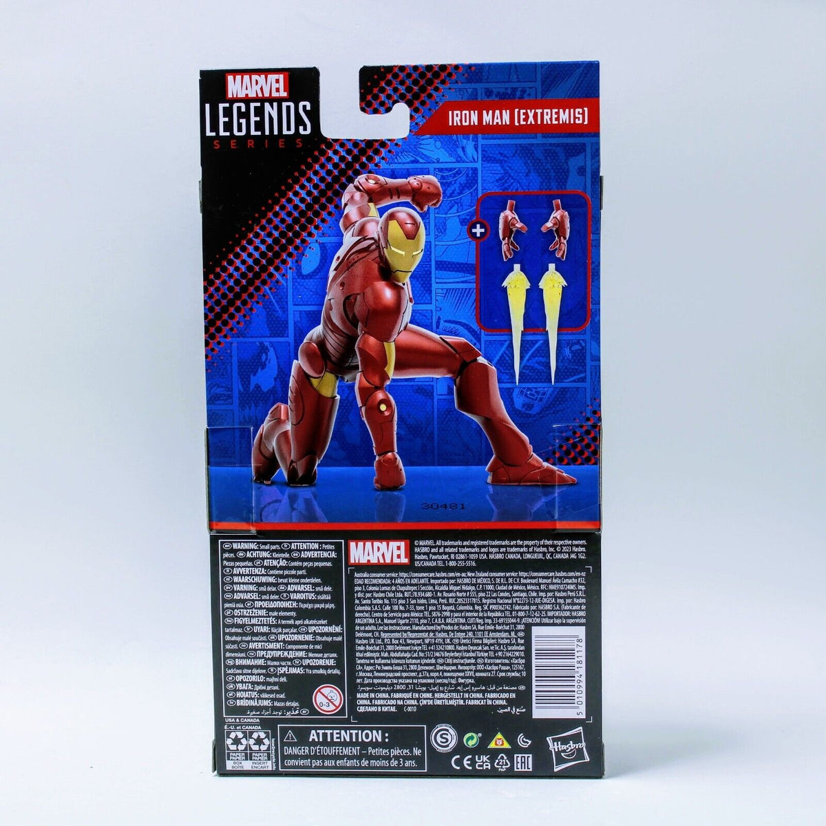 Marvel Legends Series: Iron Man (Extremis) Classic Comic Collectible 6 Inch  Action Figure, 4+ Years