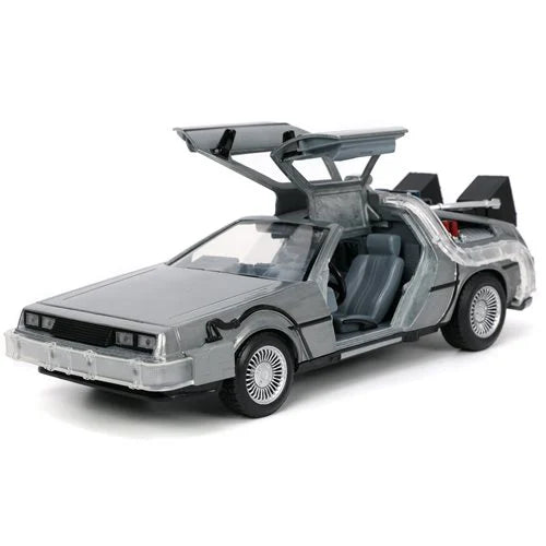 Back to the Future 1 Time Machine with Light Die-Cast 1:24 Scale Metal Vehicle