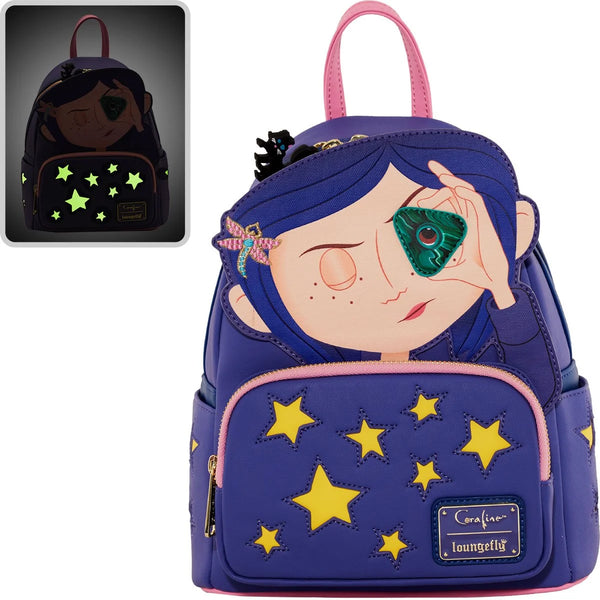 Loungefly Coraline Stars Cosplay Glow-in-the-Dark Mini-Backpack