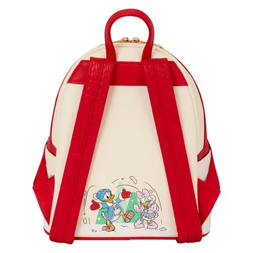 Lounge Fly Mickey and Minnie Mouse Ice Skating Holiday Mini-Backpack