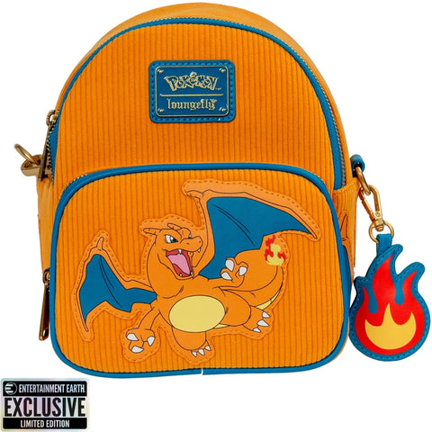 Loungefly Pokemon Charizard Corduroy Convertible Mini-Backpack - Entertainment Earth Exclusive