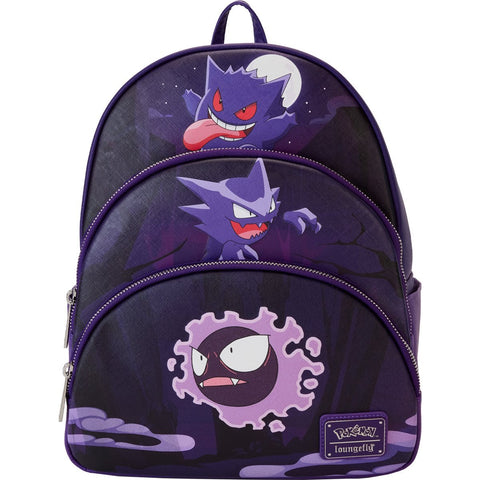 Loungefly Pokemon Gengar Evolution Triple Pocket Backpack