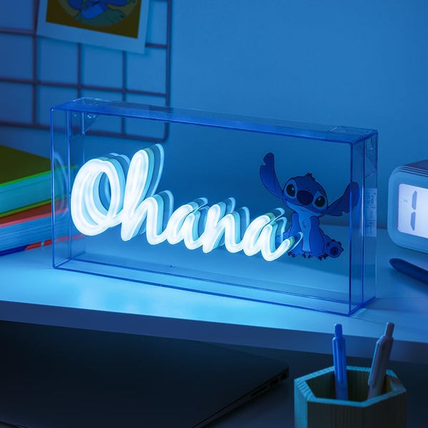 Paladone Stitch Ohana Light Officially Licensed Lilo and Stitch Lamp, Disney Collectible Gift, LED Bedside Table Bedroom Night Light Decor
