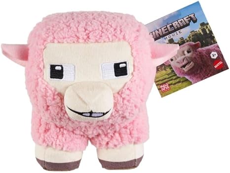 Minecraft Movie Basic Plush Pink Sheep, 8-inch