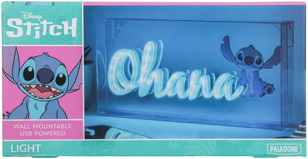 Paladone Stitch Ohana Light Officially Licensed Lilo and Stitch Lamp, Disney Collectible Gift, LED Bedside Table Bedroom Night Light Decor