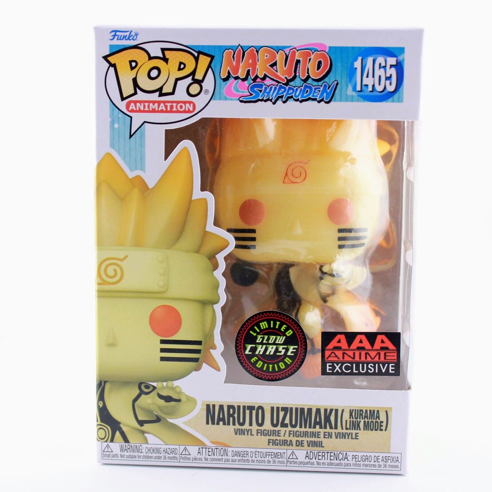 Funko Pop Naruto Uzumaki - Kurama Link Mode CHASE Glow GITD AAA Exclusive #1465