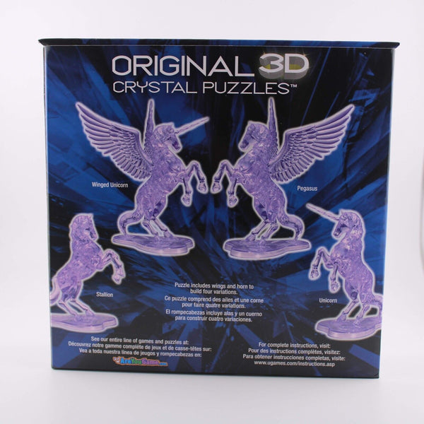 BePuzzled 3D Crystal Puzzle - Purple Unicorn - 44 Pcs - Ages 12+