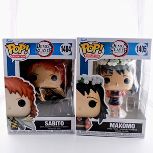 Funko Pop Demon Slayer Kimetsu no Yaiba: Sabito & Makomo Set of 2 #1404 1405