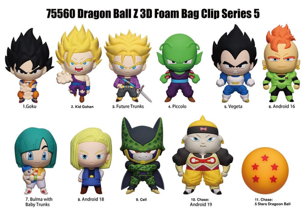 Dragon Ball Z 3D Figural Foam Bag Clip Series 5 - Blind Bag Pack Keychain