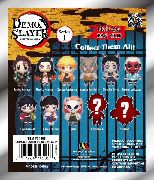 Demon Slayer Anime 3D Figural Foam Bag Clip Series 1 - Blind Bag Keychain
