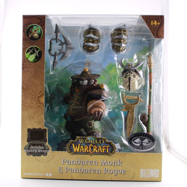 McFarlane Toys World of Warcraft Pandaren Monk and Rogue -Green Platinum Edition