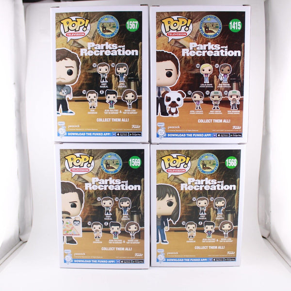 Funko Pop Parks and Recreation Set of 4 Chris / Ron Swanson / April / Andy