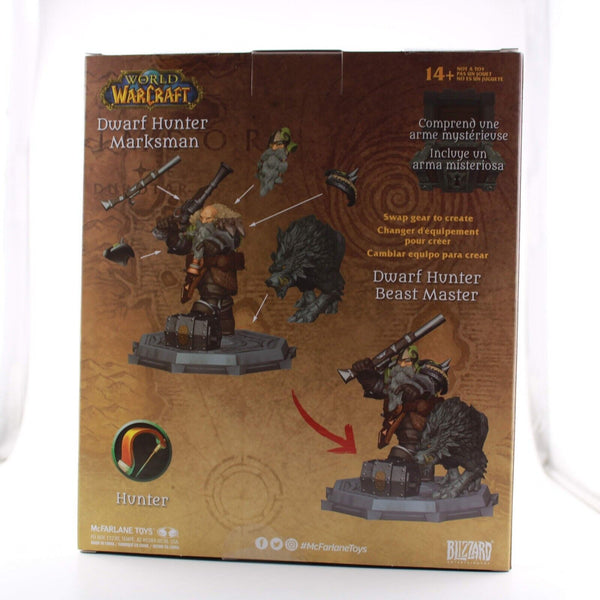 Mcfarlane World of Warcraft Dwarf Hunter Beast Master & Marksman - Platinum Blk