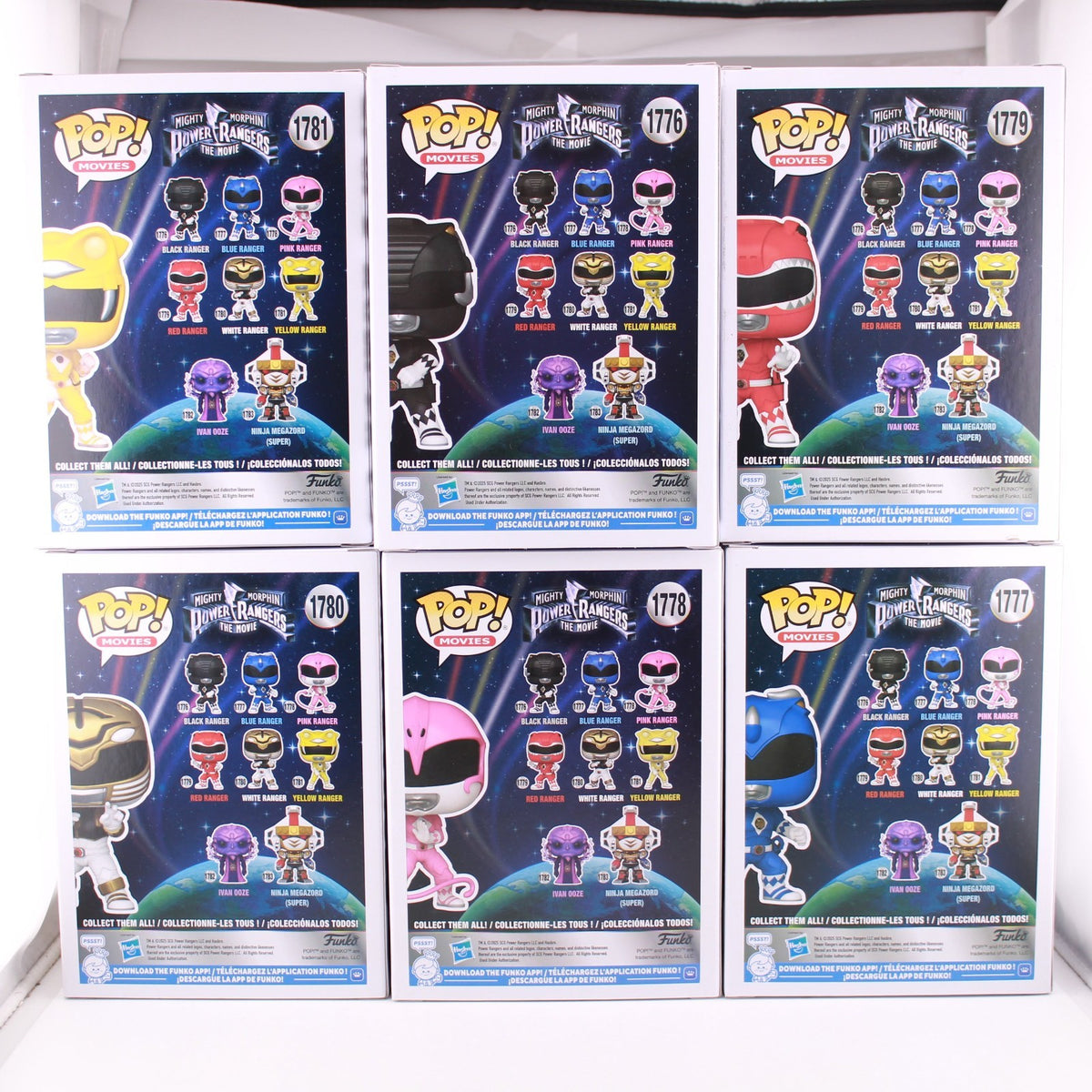 Funko Pop Power Rangers: The Movie Set of 6 Red Blue Yellow White Blac ...