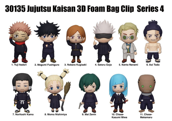 Jujutsu Kaisen 3D Foam Bag Clip - Series 4 Anime Blind Keychain