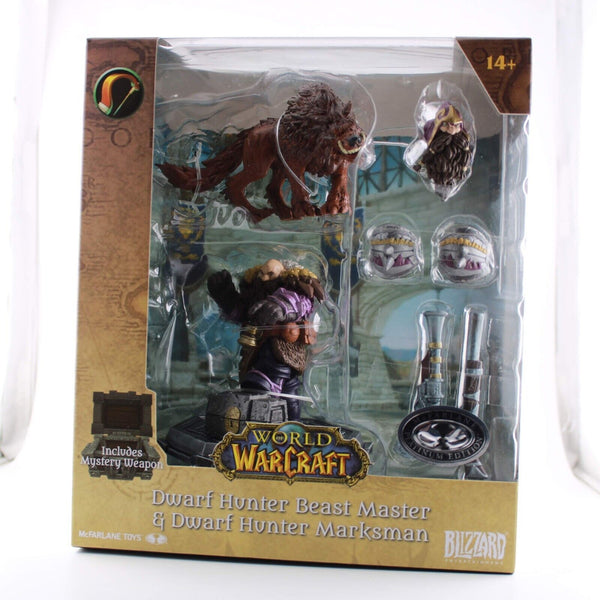 Mcfarlane World of Warcraft Dwarf Hunter Beast Master & Marksman - Platinum Blk