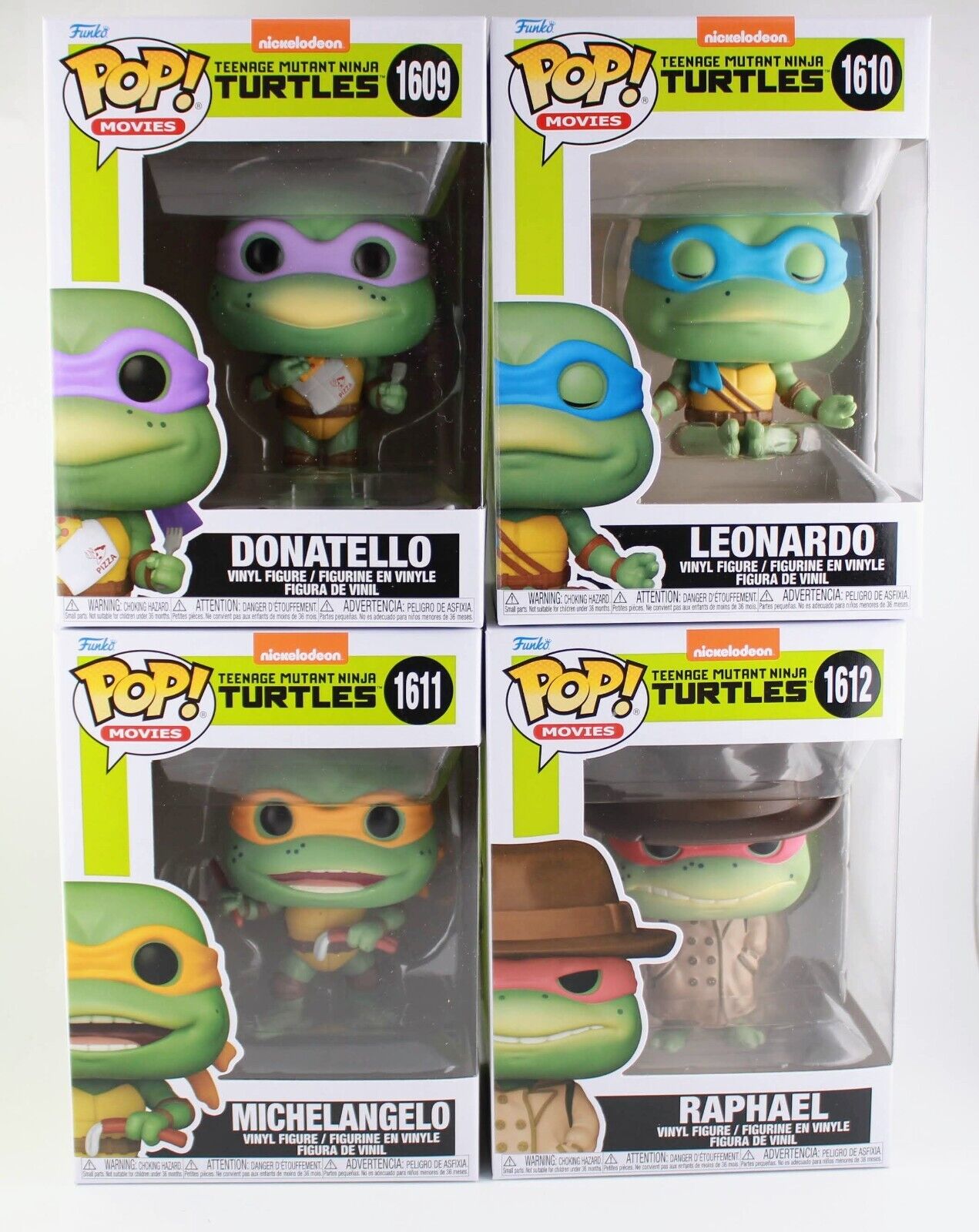 Funko Pop Teenage Mutant Ninja Turtles 1990 Movie Set of 4 - 1609 1610 1611 1612