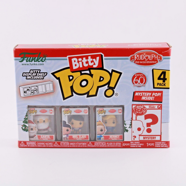Funko Pop Rudolph Red Nosed Reindeer - Santa / Mrs Claus / Hermey Bitty 4 Pack