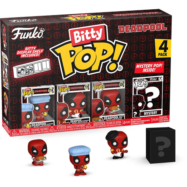 Funko Pop Bitty Deadpool - Bathtime / Supper Hero / Flamenco 4-Pack - Series 2