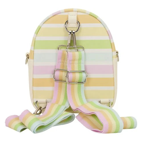 Loungefly Mickey and Friends Rainbow Stripes Convertible Mini-Backpack