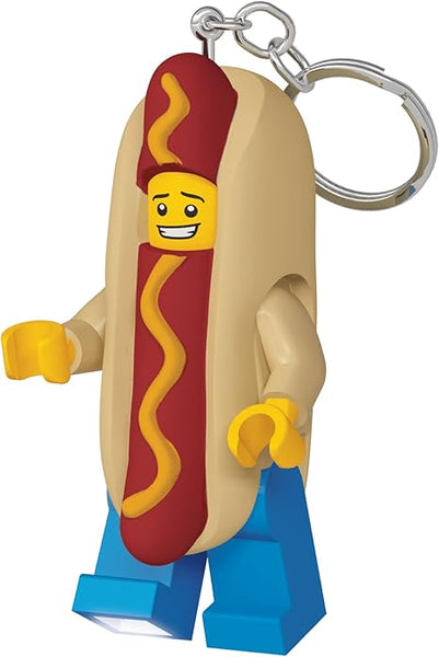 LEGO Minifigures Keychain Light - Hot Dog Man (KE119H), Extra-Large 3 Inch Tall Figure for Bag Clips, Keychains and More