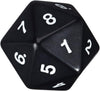 Koplow Games 55mm Jumbo D20 Opaque Black with White Numbers