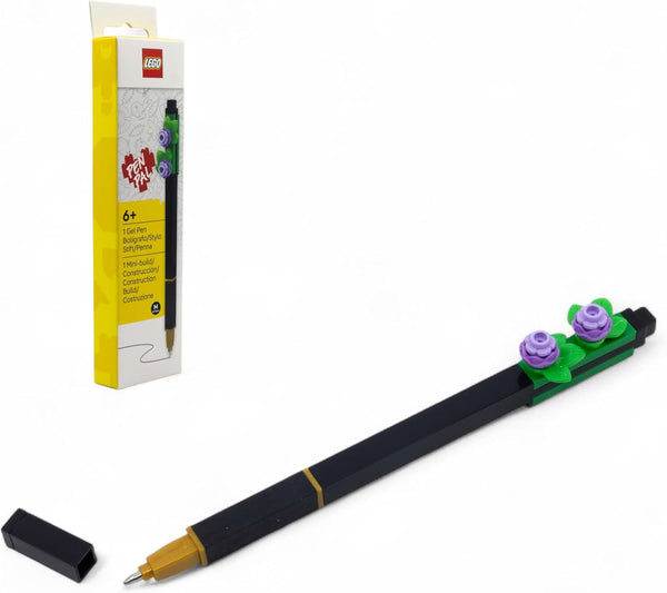 LEGO Pen Pal Gel Pen & Building Toy - Botanical Lavender (53701), Black ink, Flowers, Easter Gift