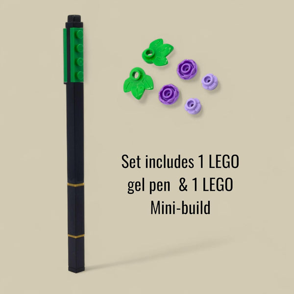 LEGO Pen Pal Gel Pen & Building Toy - Botanical Lavender (53701), Black ink, Flowers, Easter Gift