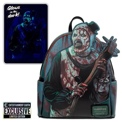 Terrifier Art the Clown Blood Splatter Glow-in-the-Dark Mini-Backpack - Entertainment Earth Exclusive