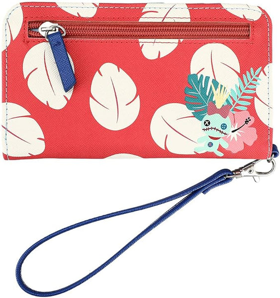 Disney Lilo and Stitch with Flowers Screen Printed Tech Wallet / Wristlet