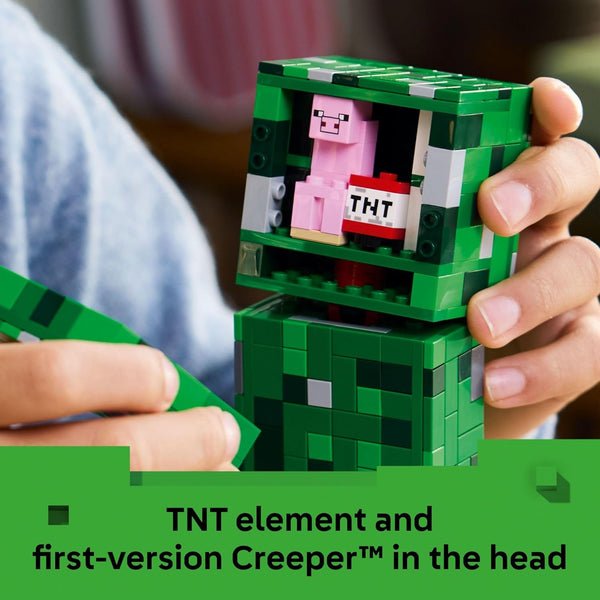 LEGO Minecraft The Creeper Kids Toy - Minecraft Toy for Gaming Fans - Room Decor for Gamers 10 and Up - Poseable Action Figure with 1st Version Minifigure 21276