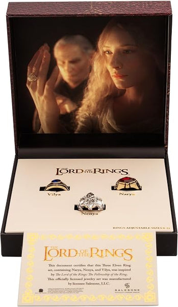 The Lord of the Rings The Elven Rings Narya, Nenya, and Vilya Prop Replica Rings