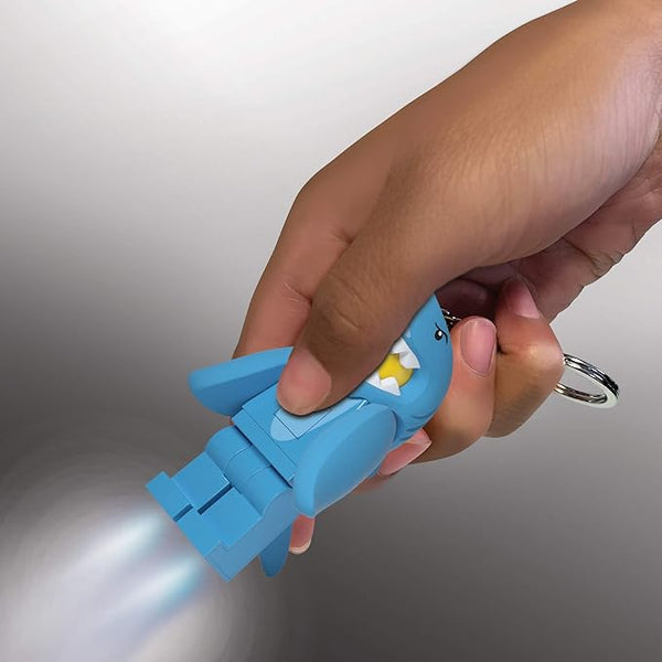 LEGO Minifigures Keychain Light - Shark Suit Guy (KE155H), 3" Posable Flashlight with Batteries Included - Fun Gift for Pediatric Nurses, Kids & LEGO Fans Ages 6+