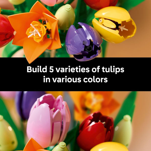 LEGO Botanicals Tulip Bouquet Building Set for Adults - Artificial Flowers Crafting Kit - 11501