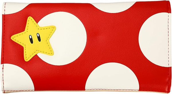 Super Mario Red Mushroom design Flap Women's Tri-fold Girls Wallet