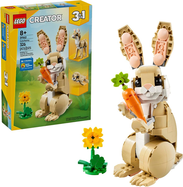 LEGO Creator 3 in 1 Cute Bunny Building Toy Set with 3 Build Options, Bunny, Seal, or Llama - 31162
