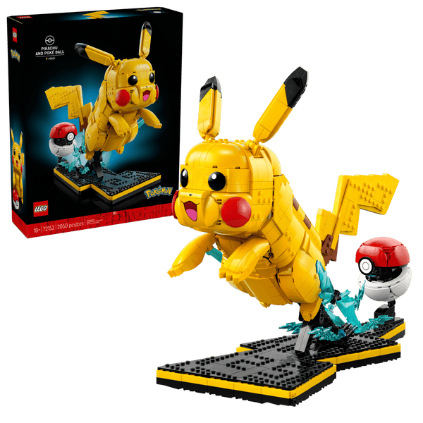 LEGO Pokemon Pikachu and Poke Ball - Gaming Building Set for Adults - Cutomizable Figure - 72152