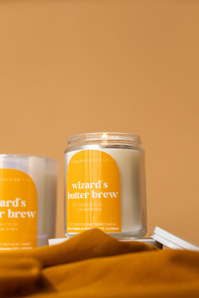 Literari Goods, Co | Wizards Butter Brew Book Themed Candles + Gifts - Fall Bookish Candle - Christmas Candle - Gift for Book Store