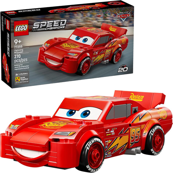 LEGO Disney Pixar Speed Champions Lightning McQueen Building Toy - Pretend Play Race Car - 77255