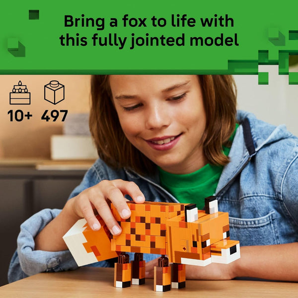 LEGO Minecraft The Fox - Poseable Video Game Character - Room Decor for Gaming Fans - 21588