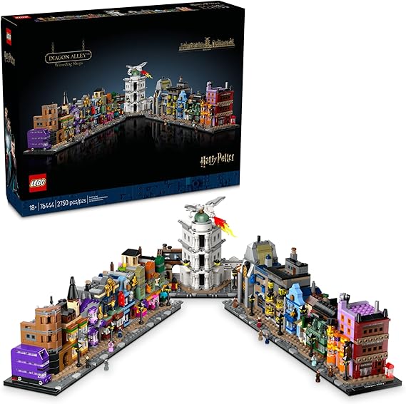 LEGO Harry Potter Diagon Alley Wizarding Shops Building Set for Adults - Collectible Kit for Harry Potter Fans with 12 Microfigures - Gift Idea for Men, Women, Fans - 76444