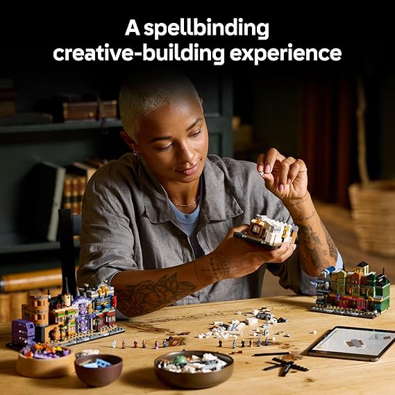 LEGO Harry Potter Diagon Alley Wizarding Shops Building Set for Adults - Collectible Kit for Harry Potter Fans with 12 Microfigures - Gift Idea for Men, Women, Fans - 76444