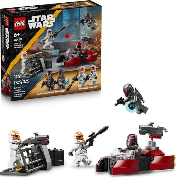 LEGO Star Wars Siege of Mandalore Battle Pack Building Toy - The Mandalorian Pretend Play Set W/4 Character Minifigures - 75449