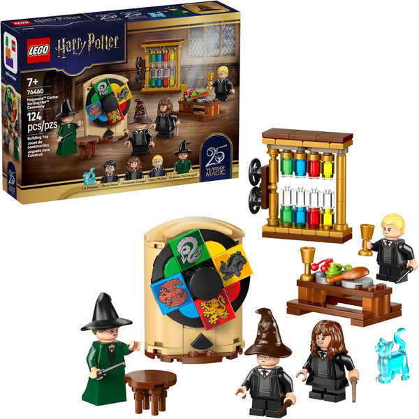LEGO Harry Potter Hogwarts Castle: Sorting Hat Ceremony Building Toy W/4 Minifigures & Cat Patronus Toy Figure - 76460
