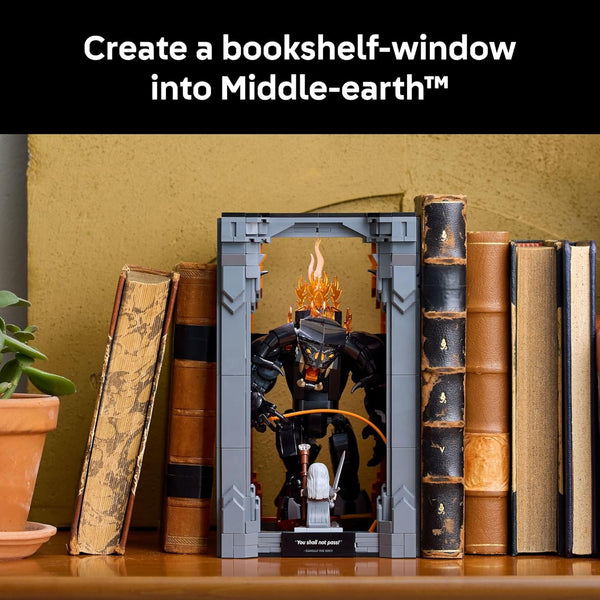 LEGO Icons Book Nook Kit The Lord of The Rings: Balrog - DIY Craft Building Set for Adults, 18+ - Collectible Gandalf Minifigure 10367