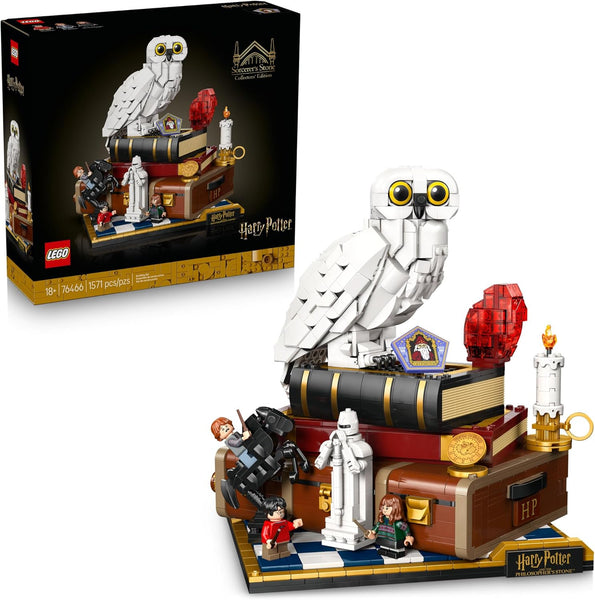 LEGO Harry Potter Sorcerer's Stone Collector's Edition Building Set for Adults - Buildable Hedwig & 3 Minifigures - 76466