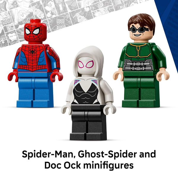 LEGO Marvel Mech Battle: Spider Man vs Doc Ock Building Toy - Super Hero & Villain Poseable W/3 Marvel Minifigures - 76338