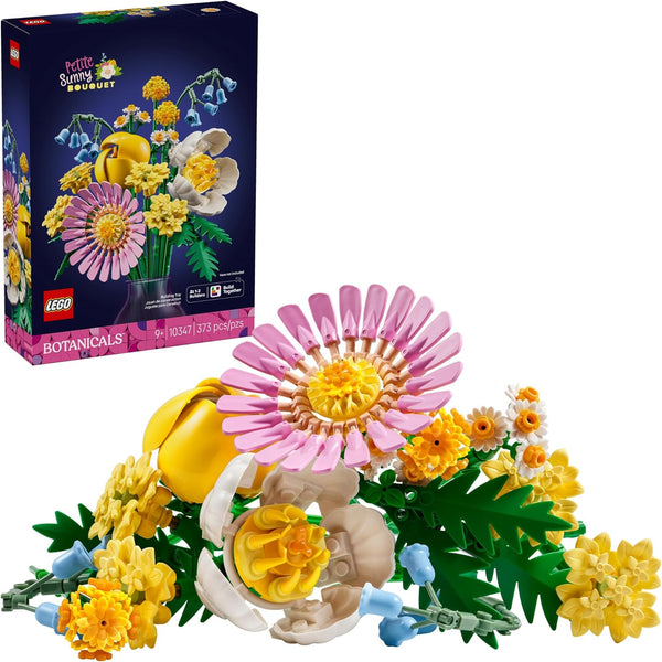 LEGO Botanicals Petite Sunny Bouquet Flower Set - DIY Floral Arrangement - Faux Bluebells, Tulip, Daisy, and More 10347