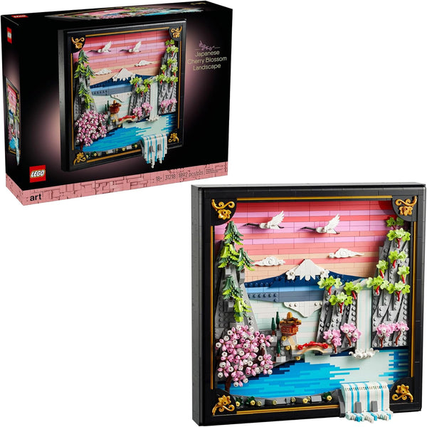 LEGO Art Japanese Cherry Blossom Landscape - Building Set for Adults - Framed Wall Decor, Stand or Hang to Display - 31218